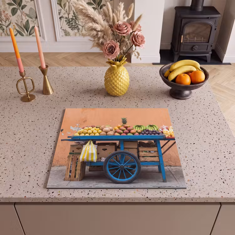 Herdabdeckplatte - Obst – Kar – Straße - Fruit - Kar - Straat Inductie beschermer vinyl 3mm middel