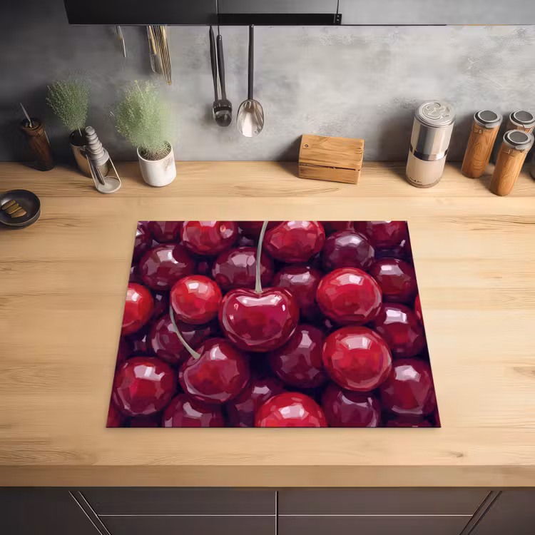 Fruit - Kersen - Eten - Modern - Rood Inductie beschermer vinyl 3mm middel -sfeer5