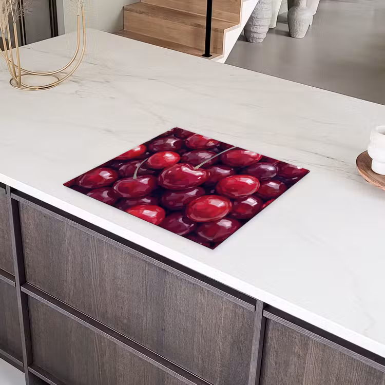 Fruit - Kersen - Eten - Modern - Rood Inductie beschermer vinyl 3mm middel -sfeer8
