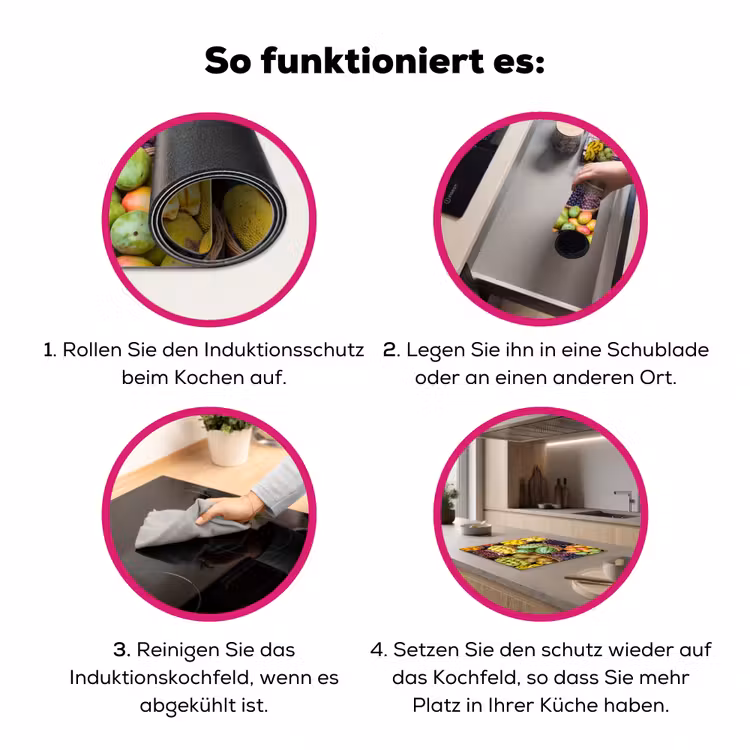 Herdabdeckplatte - Obst – Markt – Bunt - Fruit - Markt - Kleurrijk Inductie beschermer vinyl 3mm middel
