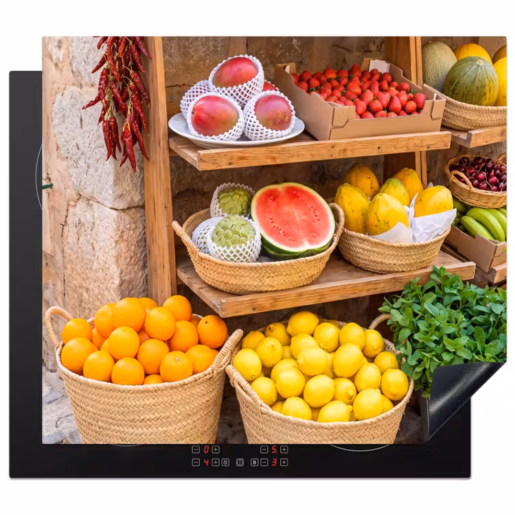 Herdabdeckplatte - Obst – Markt – Frisch - Fruit - Markt - Vers Inductie beschermer vinyl 3mm middel