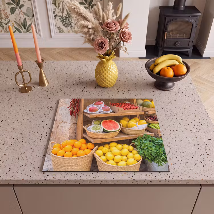 Herdabdeckplatte - Obst – Markt – Frisch - Fruit - Markt - Vers Inductie beschermer vinyl 3mm middel