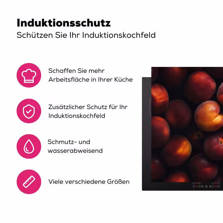 Fruit - Close up - Nectarines Inductie beschermer vinyl 3mm klein -zzzzzzz-lf-ups