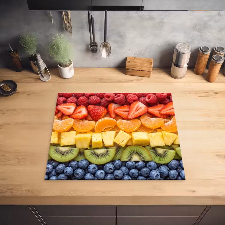 Fruit - Regenboog - Gezond - Kleurrijk Inductie beschermer vinyl 3mm middel -sfeer5