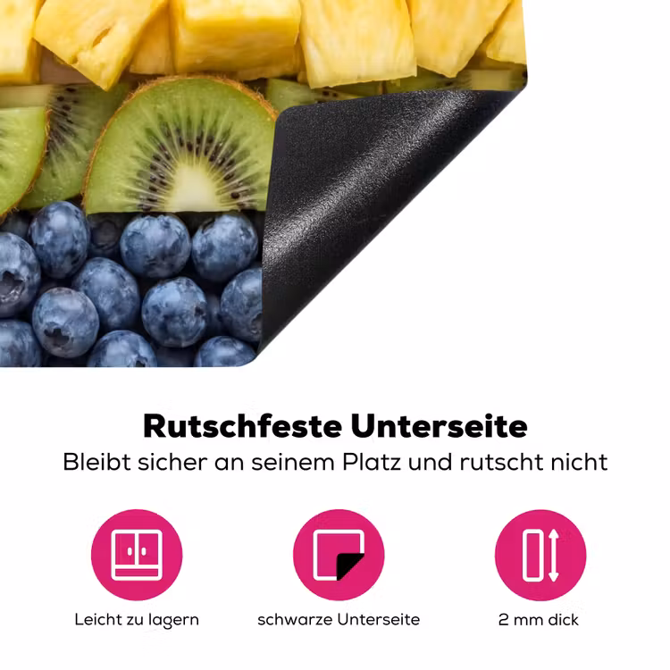 Fruit - Regenboog - Gezond - Kleurrijk Inductie beschermer vinyl 3mm middel -zzzzzzz-lf-onderkant