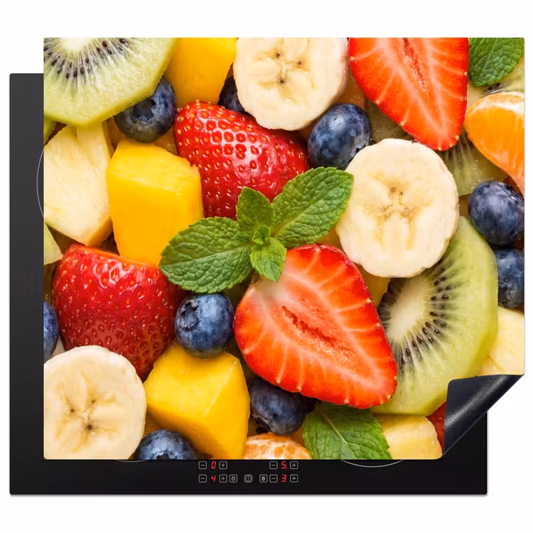 Fruit - Plakjes - Eten - Kleurrijk Inductie beschermer vinyl 3mm middel -3d