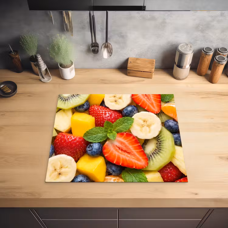 Fruit - Plakjes - Eten - Kleurrijk Inductie beschermer vinyl 3mm middel -sfeer5