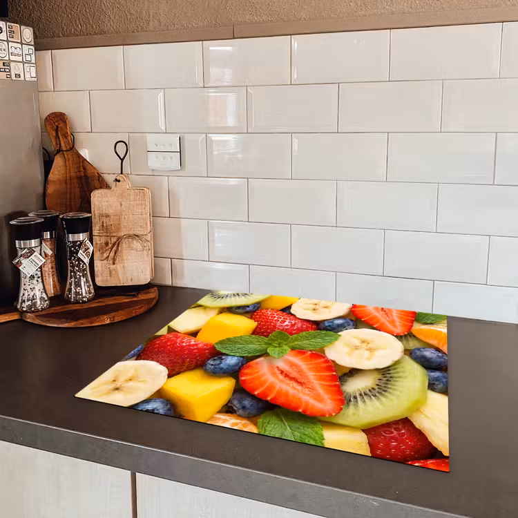 Fruit - Plakjes - Eten - Kleurrijk Inductie beschermer vinyl 3mm middel -sfeer3
