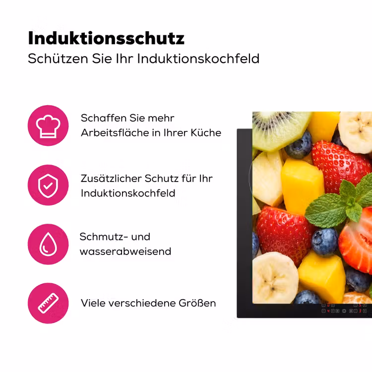Fruit - Plakjes - Eten - Kleurrijk Inductie beschermer vinyl 3mm middel -zzzzzzz-lf-ups