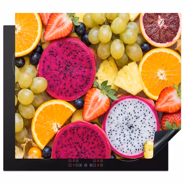 Fruit - Assortiment - Kleurrijk - Gezondheid Inductie beschermer vinyl 3mm middel -3d
