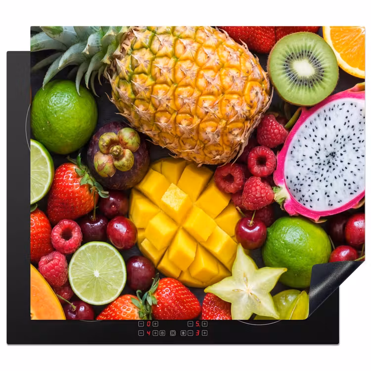 Fruit - Assortiment - Vers - Gezond - Kleurrijk Inductie beschermer vinyl 3mm middel -3d