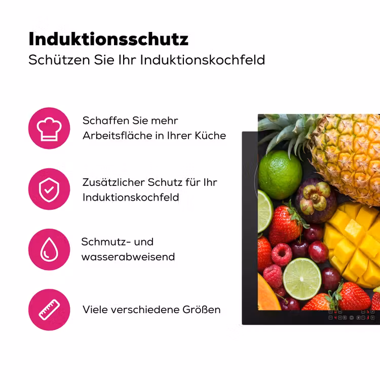 Fruit - Assortiment - Vers - Gezond - Kleurrijk Inductie beschermer vinyl 3mm middel -zzzzzzz-lf-ups