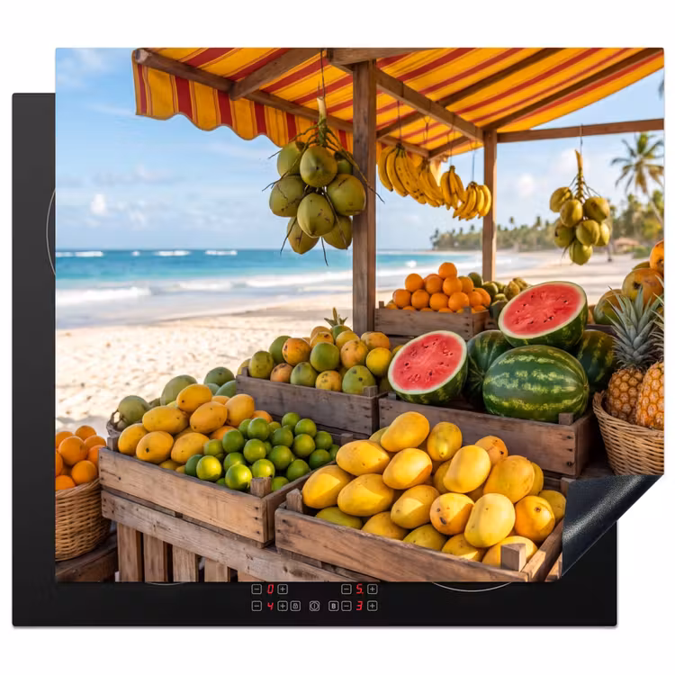 Herdabdeckplatte - Obst – Strand – Tropisch - Fruit - Strand - Tropisch Inductie beschermer vinyl 3mm middel