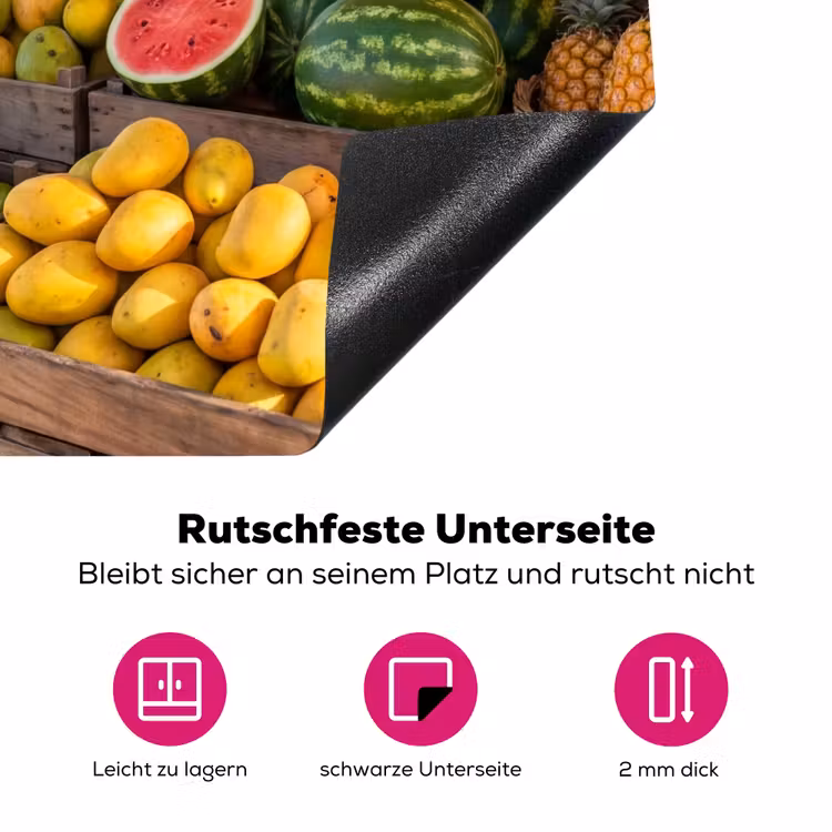 Herdabdeckplatte - Obst – Strand – Tropisch - Fruit - Strand - Tropisch Inductie beschermer vinyl 3mm middel