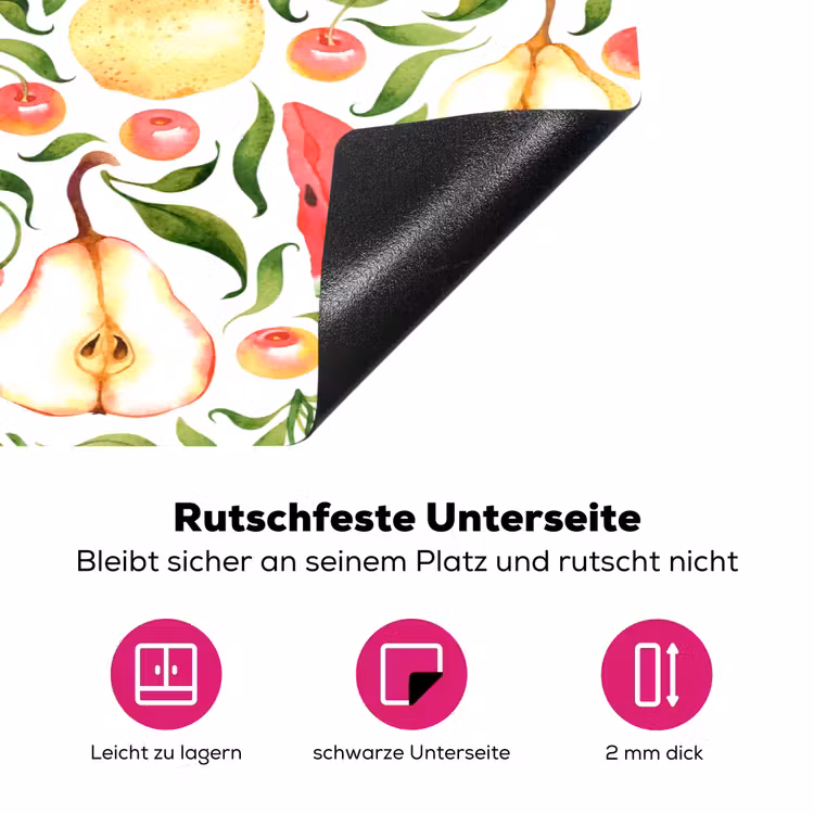 Fruit - Watermeloen - Kersen - Peer Inductie beschermer vinyl 3mm klein 276 -zzzzzzz-lf-onderkant