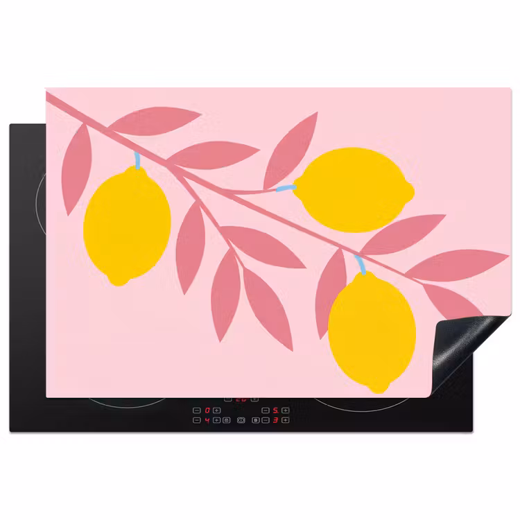 Fruit - Tak - Natuur - Abstract - Roze Inductie beschermer vinyl 3mm klein -3d
