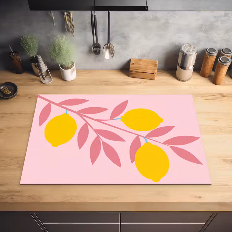 Fruit - Tak - Natuur - Abstract - Roze Inductie beschermer vinyl 3mm klein -sfeer5