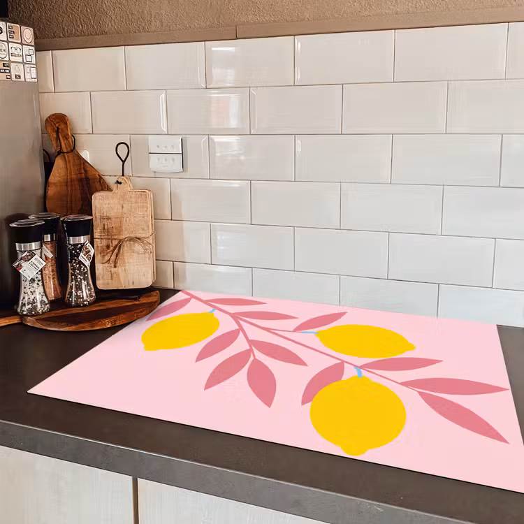 Fruit - Tak - Natuur - Abstract - Roze Inductie beschermer vinyl 3mm klein -sfeer3