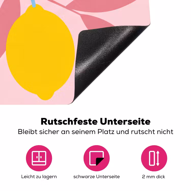 Fruit - Tak - Natuur - Abstract - Roze Inductie beschermer vinyl 3mm klein -zzzzzzz-lf-onderkant
