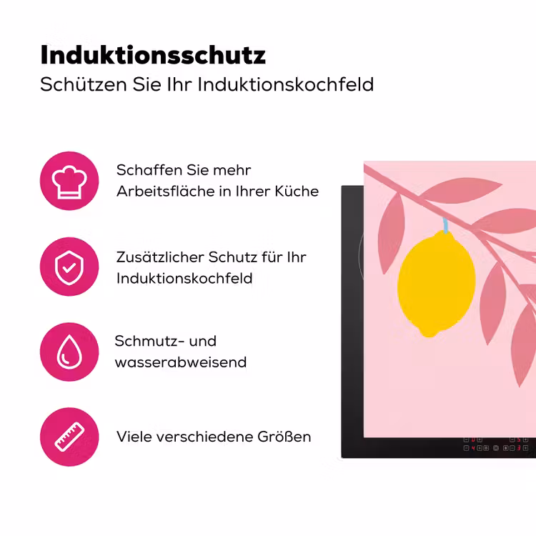 Fruit - Tak - Natuur - Abstract - Roze Inductie beschermer vinyl 3mm klein -zzzzzzz-lf-ups