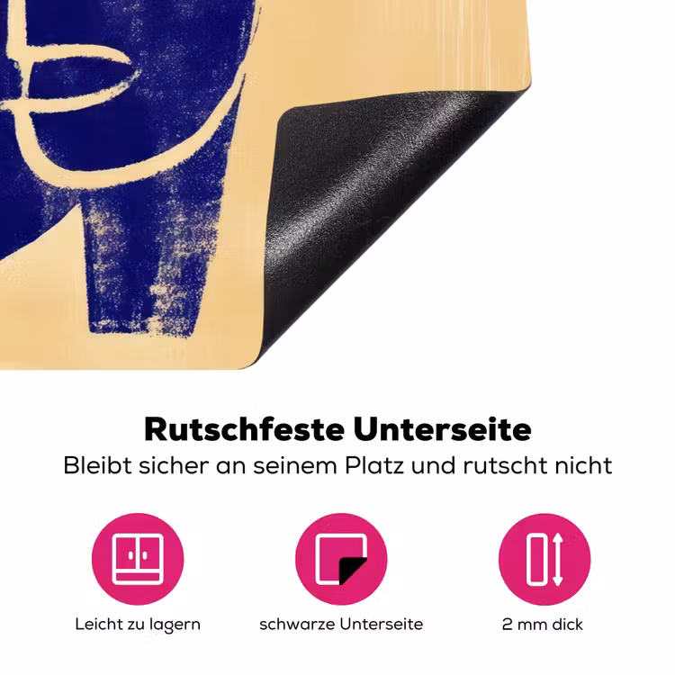 Okergeel - Blauw - Eenvoudige lijnen Inductie beschermer vinyl 3mm klein -zzzzzzz-lf-onderkant