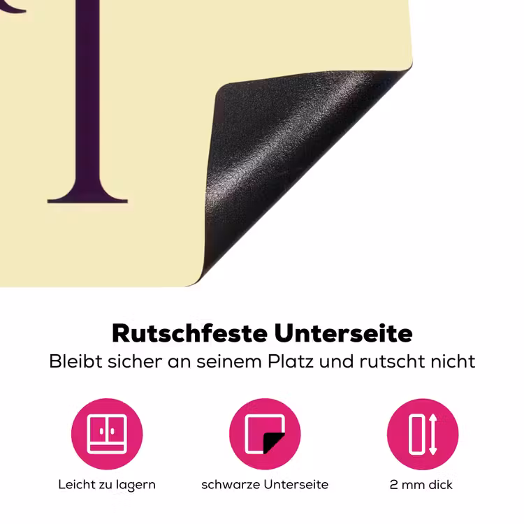 Oh hi - Geel - Monogram Inductie beschermer vinyl 3mm klein -zzzzzzz-lf-onderkant