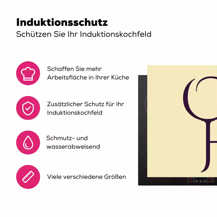 Oh hi - Geel - Monogram Inductie beschermer vinyl 3mm klein -zzzzzzz-lf-ups
