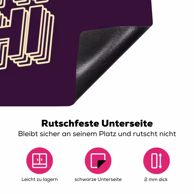 Oh hi - Paars - 3D Inductie beschermer vinyl 3mm klein -zzzzzzz-lf-onderkant