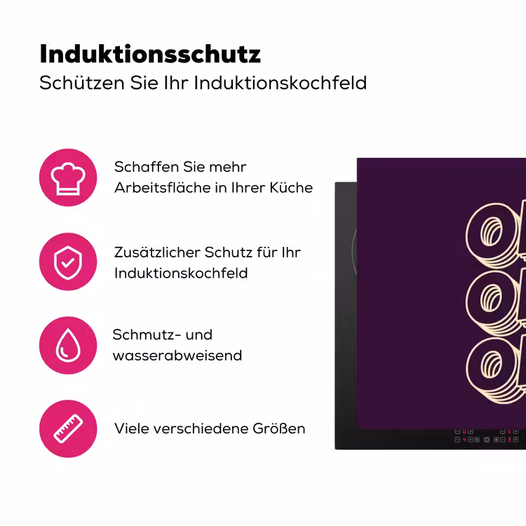 Oh hi - Paars - 3D Inductie beschermer vinyl 3mm klein -zzzzzzz-lf-ups