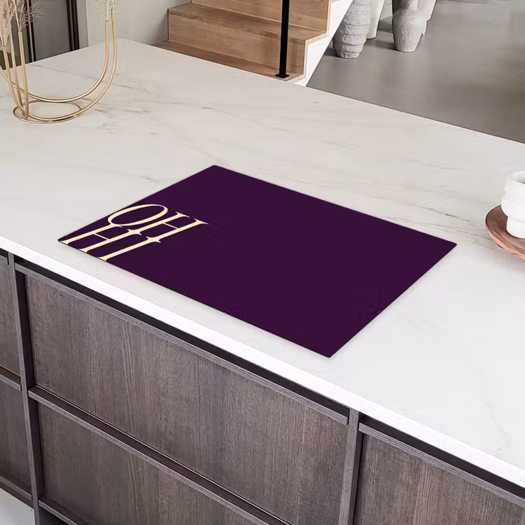 Oh hi - Paars - Cursief Inductie beschermer vinyl 3mm klein -sfeer8