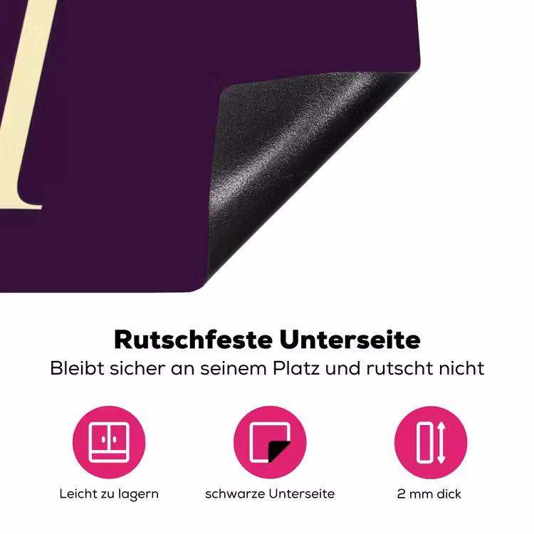 Oh hi - Paars - Minimalistisch Inductie beschermer vinyl 3mm klein -zzzzzzz-lf-onderkant