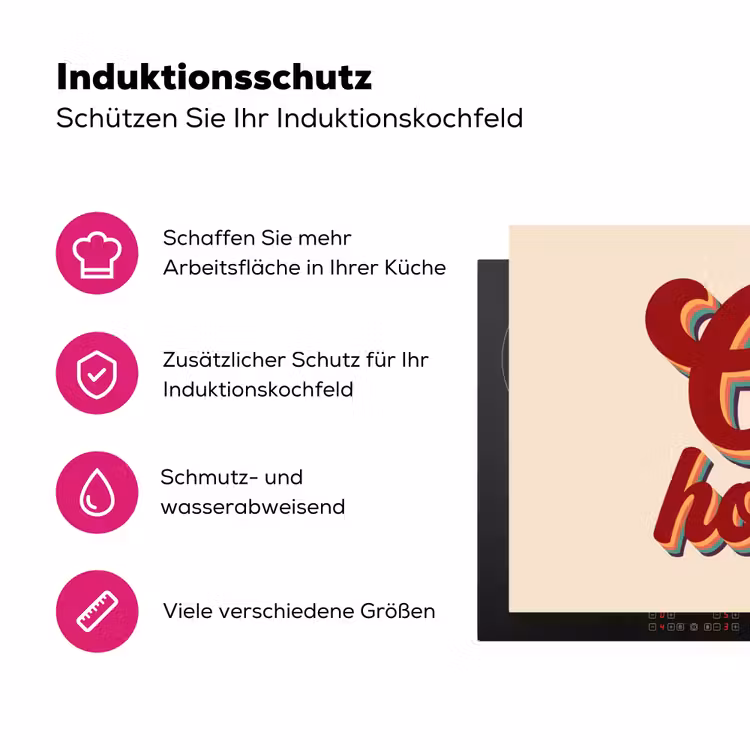 Oh honey - Rood - Schaduw Inductie beschermer vinyl 3mm klein -zzzzzzz-lf-ups