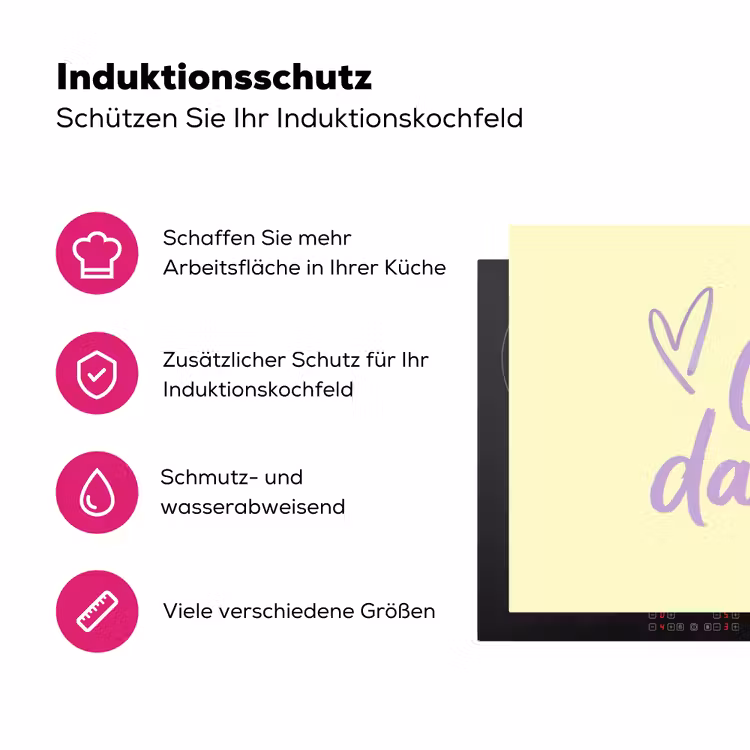 Oh darling - Geel - Hart Inductie beschermer vinyl 3mm klein -zzzzzzz-lf-ups