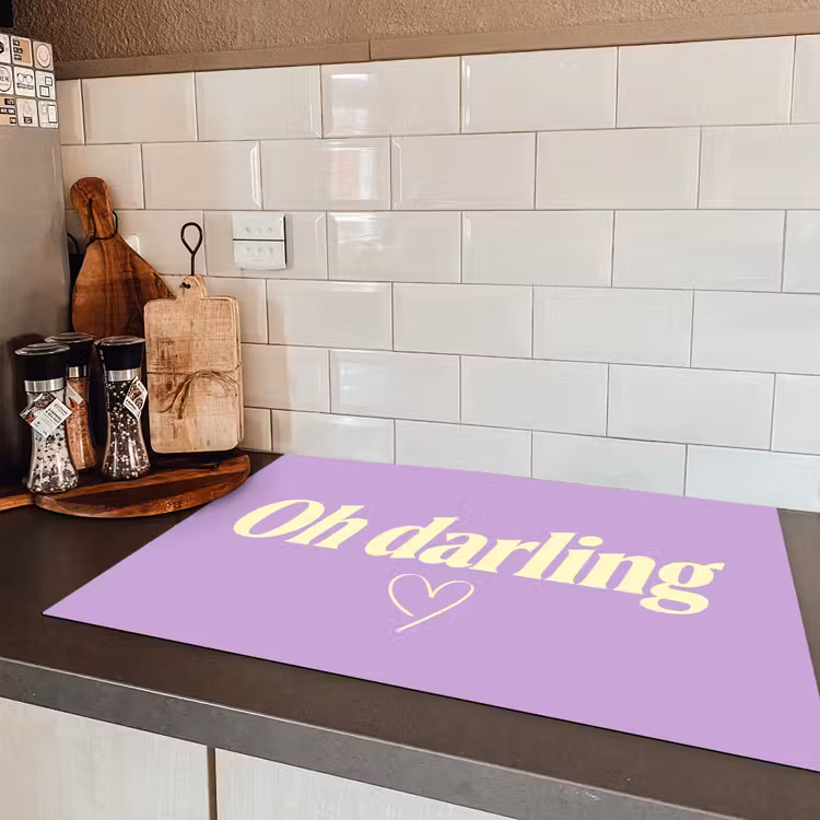 Oh darling - Hart - Paars Inductie beschermer vinyl 3mm klein -sfeer3