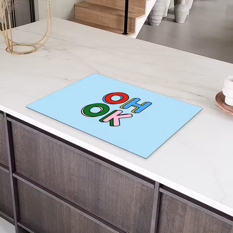 Oh ok - Blauw - Kleurrijk Inductie beschermer vinyl 3mm klein -sfeer8