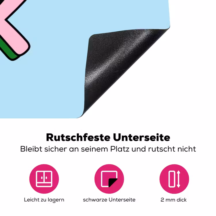 Oh ok - Blauw - Kleurrijk Inductie beschermer vinyl 3mm klein -zzzzzzz-lf-onderkant