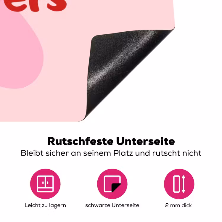No rain no flowers - Bloem - Roze Inductie beschermer vinyl 3mm klein -zzzzzzz-lf-onderkant