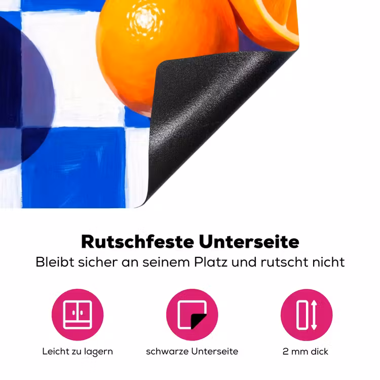 Herdabdeckplatte - Orange – Kariert – Essen - Sinaasappel - Geruit - Eten Inductie beschermer vinyl 3mm middel