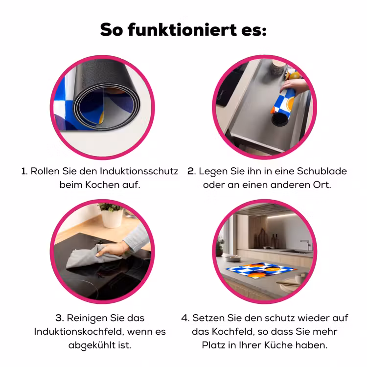 Herdabdeckplatte - Orange – Kariert – Essen - Sinaasappel - Geruit - Eten Inductie beschermer vinyl 3mm middel