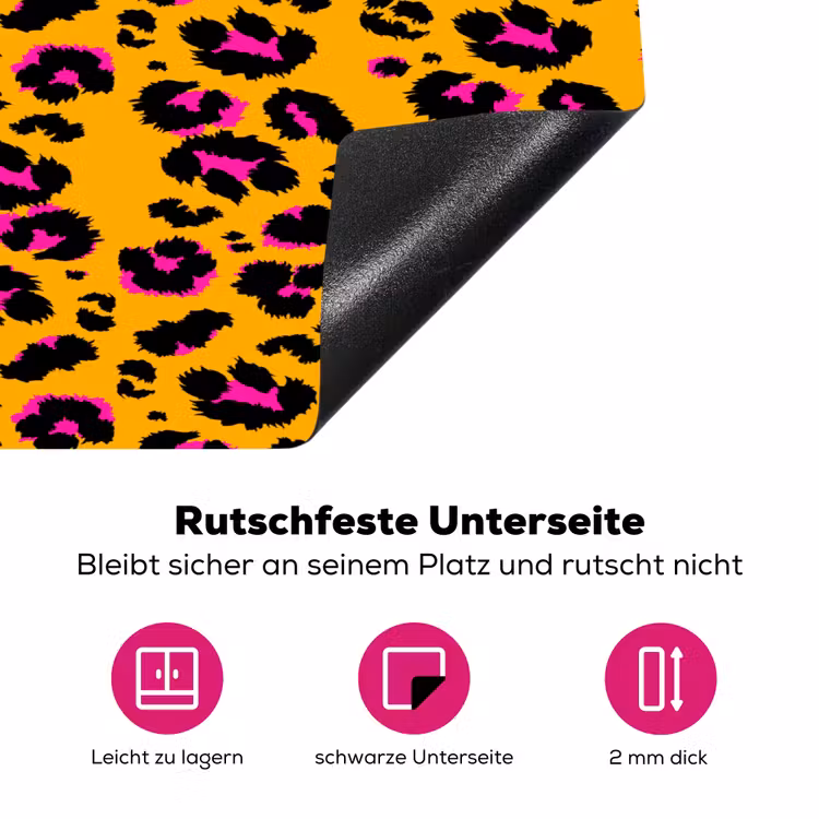 Oranje - Roze - Panterprint Inductie beschermer vinyl 3mm klein 276 -zzzzzzz-lf-onderkant
