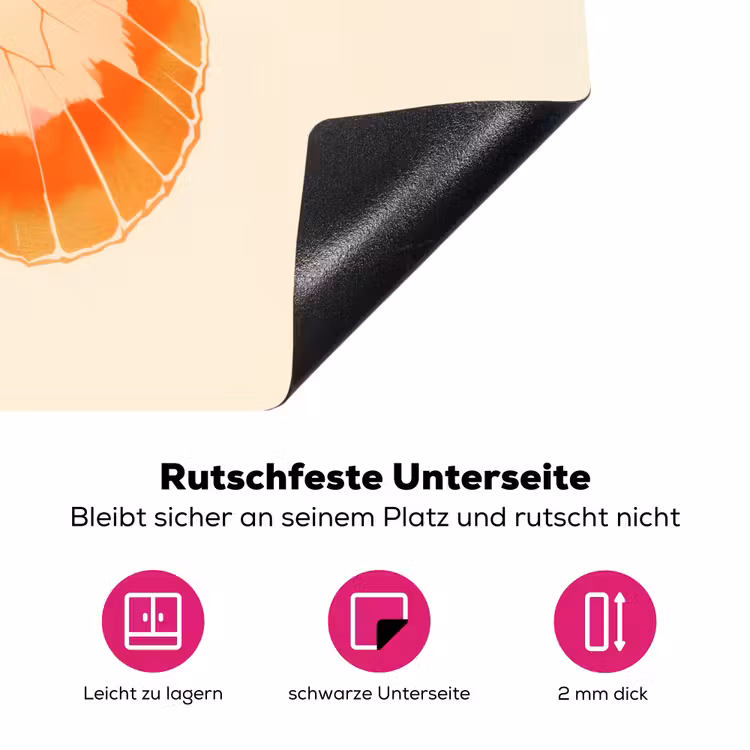 Oranje - Vlinder - Minimalistisch Inductie beschermer vinyl 3mm klein -zzzzzzz-lf-onderkant