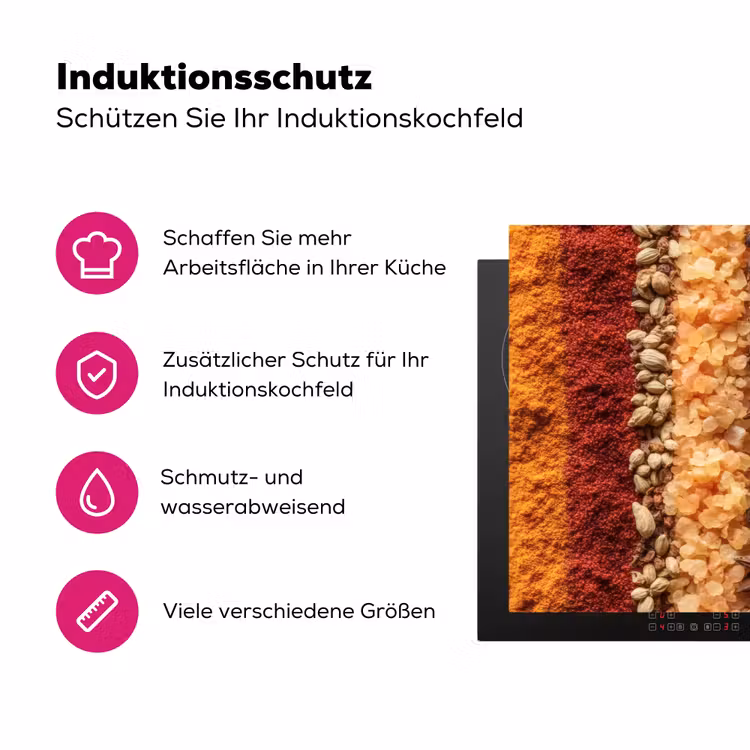 Banen - Verticaal - Kruiden - Variatie Inductie beschermer vinyl 3mm klein -zzzzzzz-lf-ups