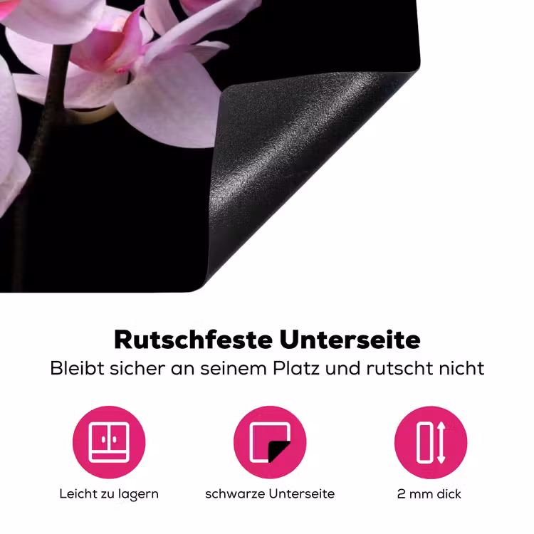 Orchidee - Bloemen - Roze - Flora Inductie beschermer vinyl 3mm klein -zzzzzzz-lf-onderkant
