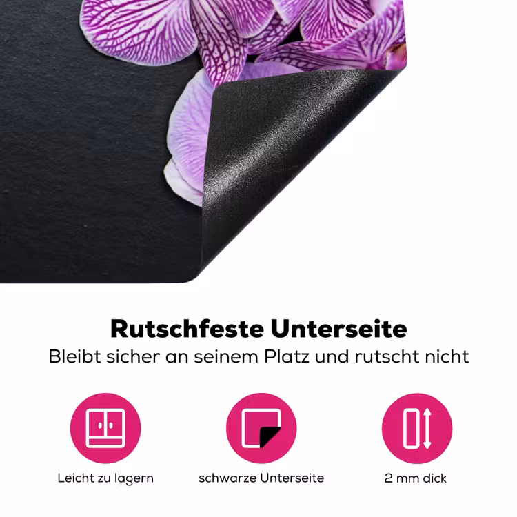 Orchidee - Bloemen - Roze - Flora Inductie beschermer vinyl 3mm klein -zzzzzzz-lf-onderkant