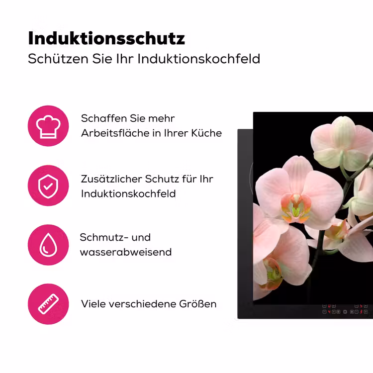 Orchidee - Bloemen - Roze - Stilleven - Flora Inductie beschermer vinyl 3mm klein -zzzzzzz-lf-ups