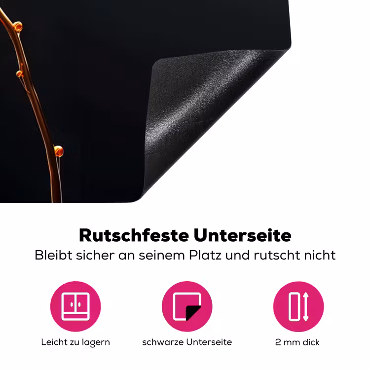 Orchidee - Doorzichtig - Bloem Inductie beschermer vinyl 3mm klein -zzzzzzz-lf-onderkant