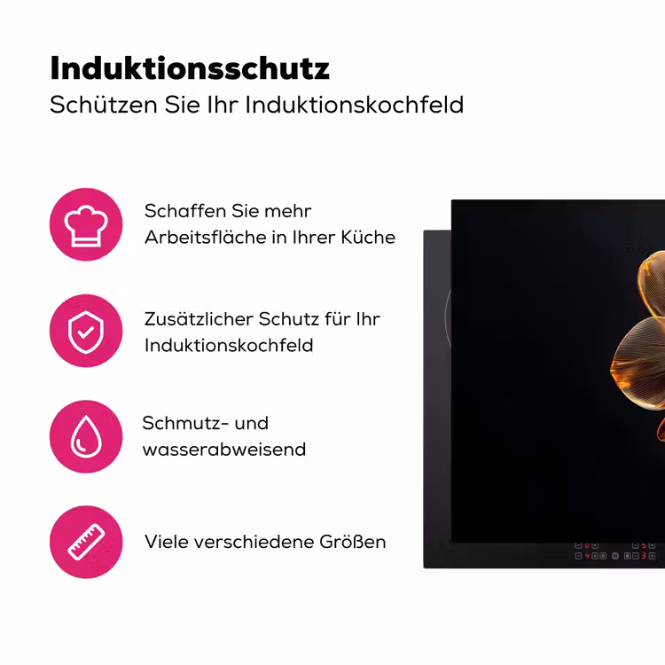 Orchidee - Doorzichtig - Bloem Inductie beschermer vinyl 3mm klein -zzzzzzz-lf-ups