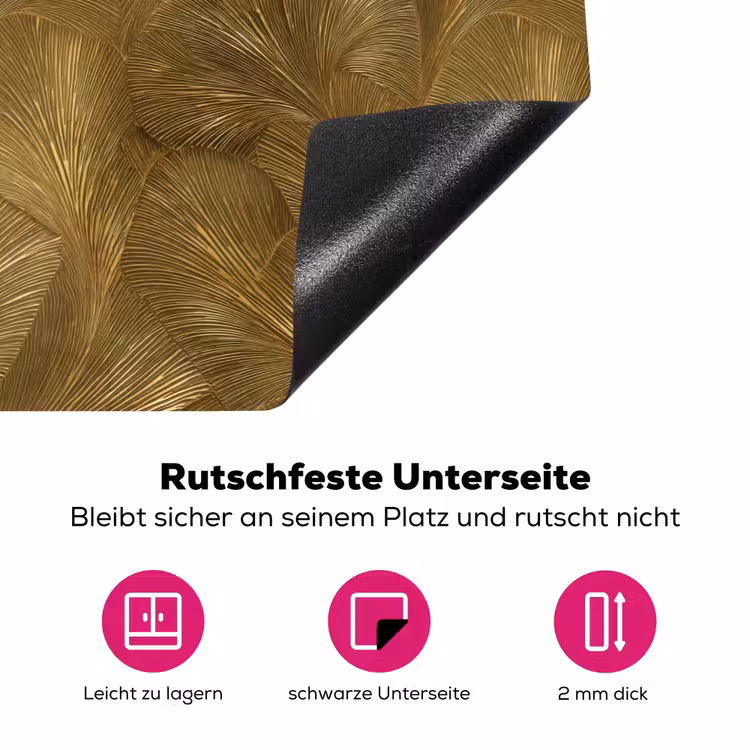 Organisch - Lijnen - Goud Inductie beschermer vinyl 3mm klein 276 -zzzzzzz-lf-onderkant