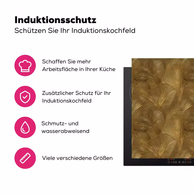 Organisch - Lijnen - Goud Inductie beschermer vinyl 3mm klein 276 -zzzzzzz-lf-ups