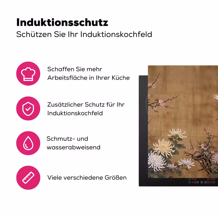 Oosters - Elegant - Kleurrijk Inductie beschermer vinyl 3mm klein -zzzzzzz-lf-ups